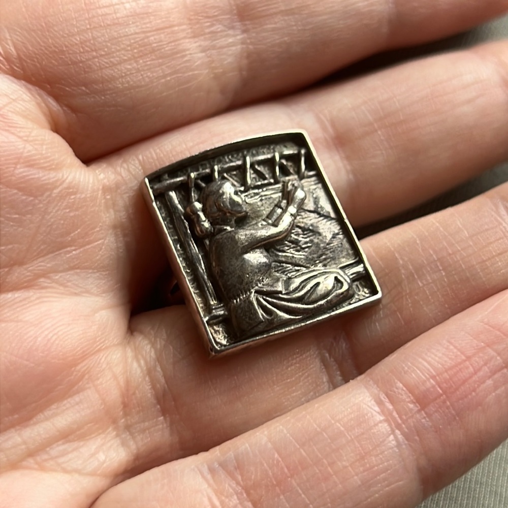 Sterling Silver Engraved Ring - image 1